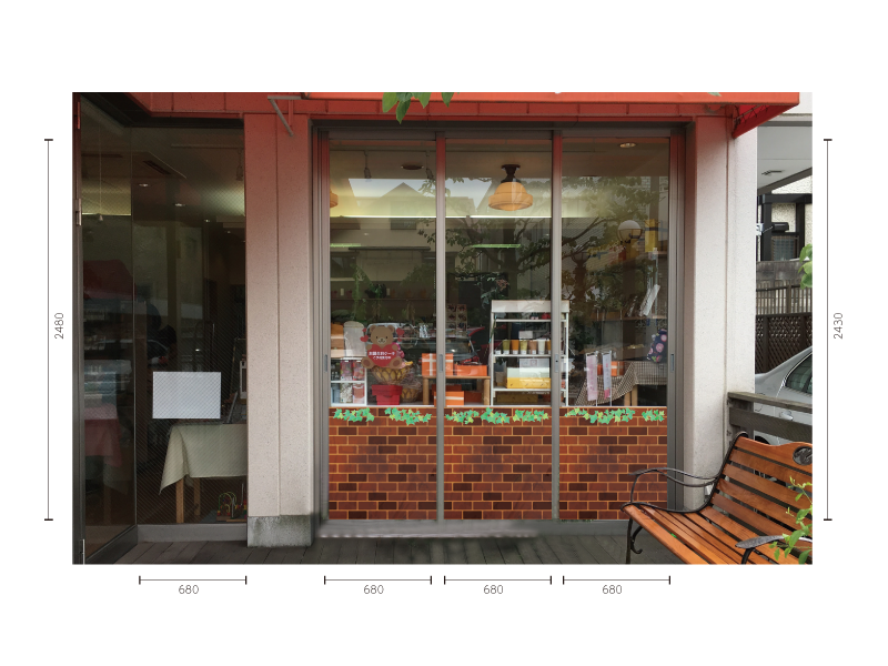 背景レンガシール