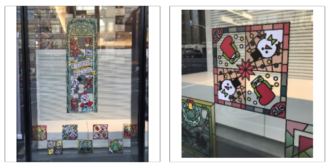 VP】クリスマスステンドグラス風正方形ミニ