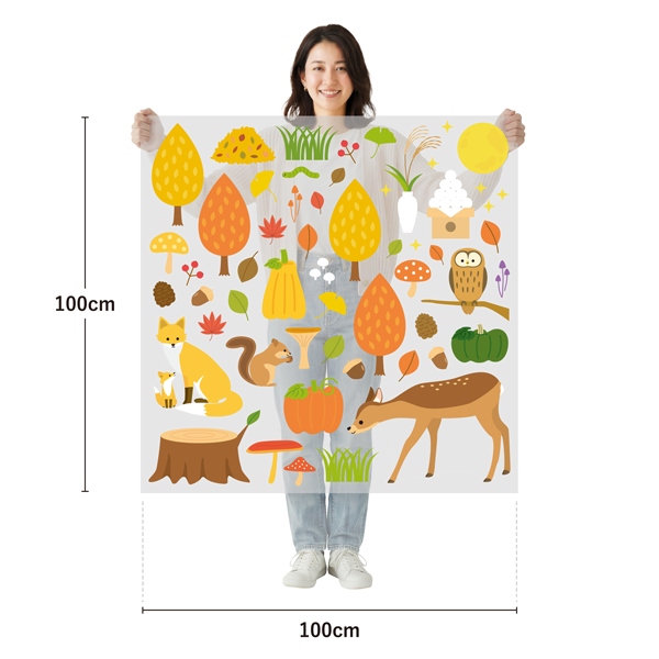 サイズ：幅100cm×高さ100cm／素材：PET