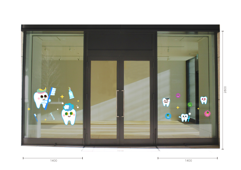 キラキラtoothくんとtoothちゃんの施工イメージ