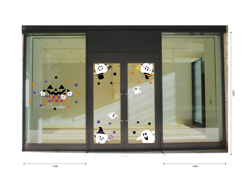 【VP】歯～の3 兄姉弟「ハロウィン四隅バージョン」の施工イメージ