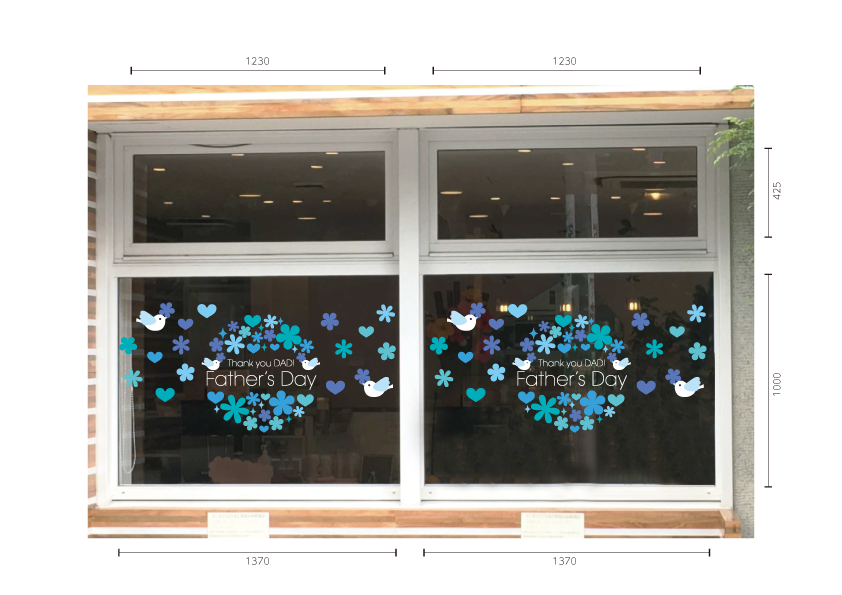 【VP】Father's Day 小鳥とハート施工例