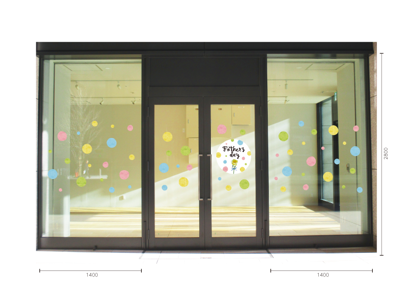 【VP】ワイワイ父の日水彩ドットの施工写真