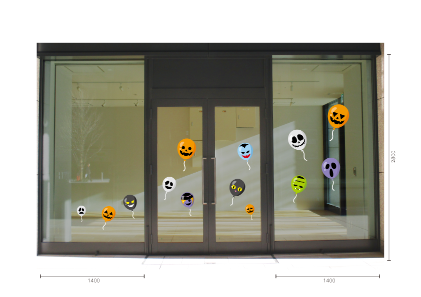 【VP】ハロウィン風船の施工イメージ