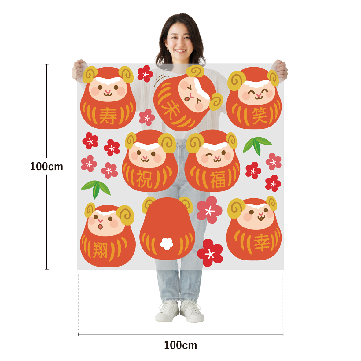サイズ：幅100cm×高さ100cm／素材：PET