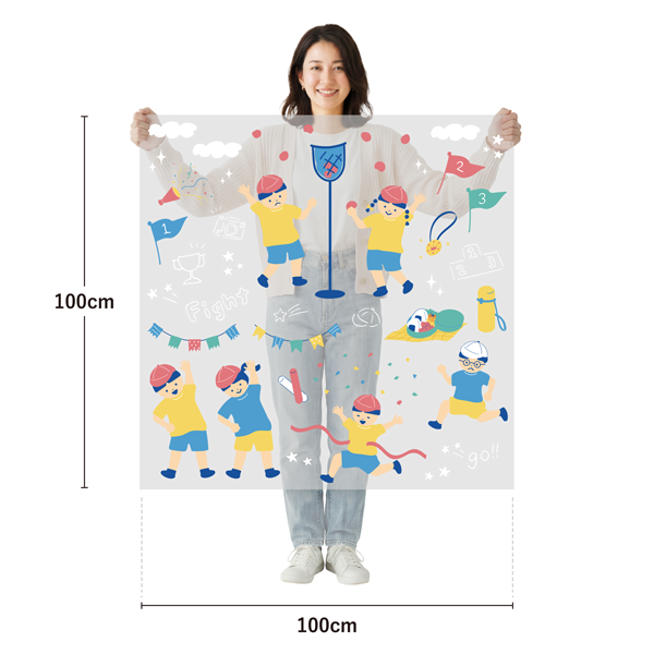 サイズ：幅100cm×高さ100cm／素材：PET