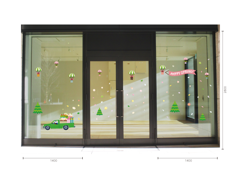 【VP】サンタからのフラワーギフトの施工写真