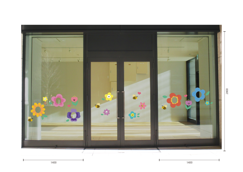 【VP】顔出しフラワーの施工イメージ