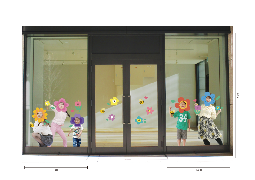 【VP】顔出しフラワーの施工イメージ使用例