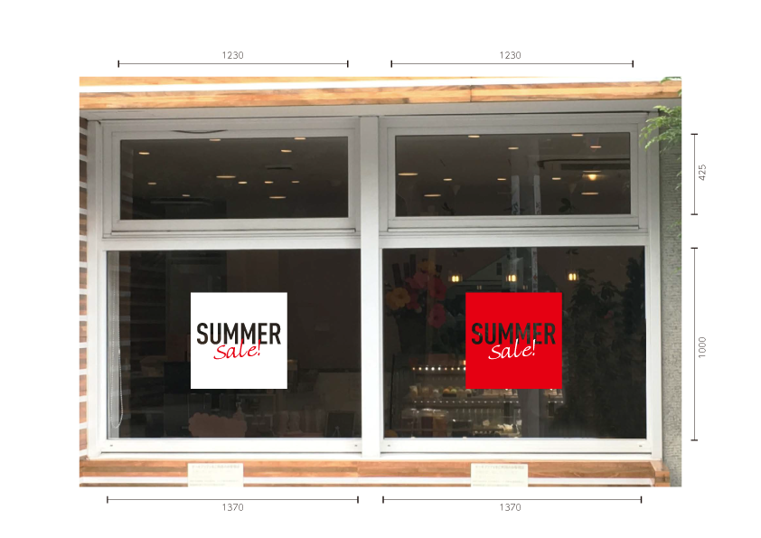 SUMMERセール　白抜き　施工例