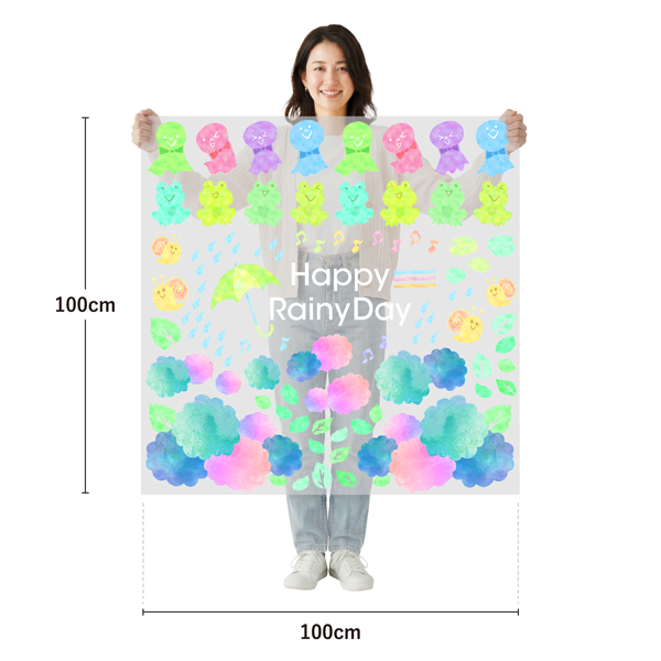 サイズ：幅100cm×高さ100cm／素材：PET