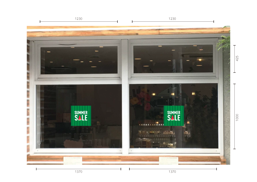 夏 スイカウィンドウ装飾　シール