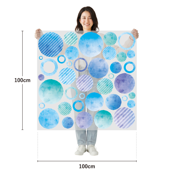 サイズ：幅100cm×高さ100cm／素材：PET