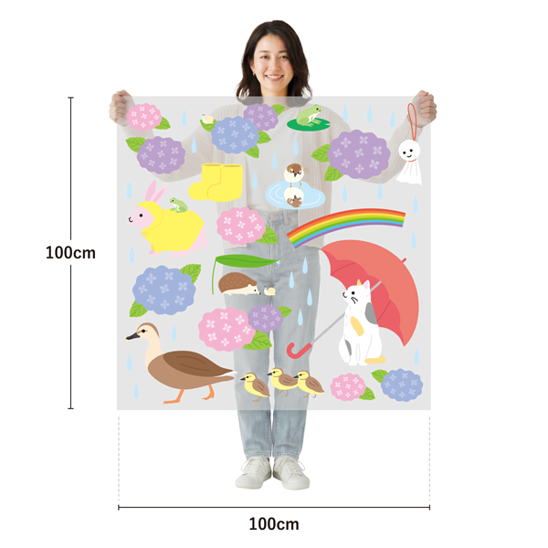 サイズ：幅100cm × 高さ100cm／ 素材：PET