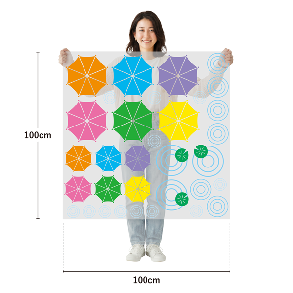 サイズ：幅100cm × 高さ100cm／ 素材：PET