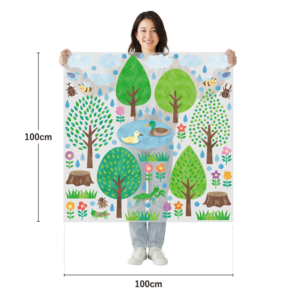 サイズ：幅100cm×高さ100cm／素材：PET