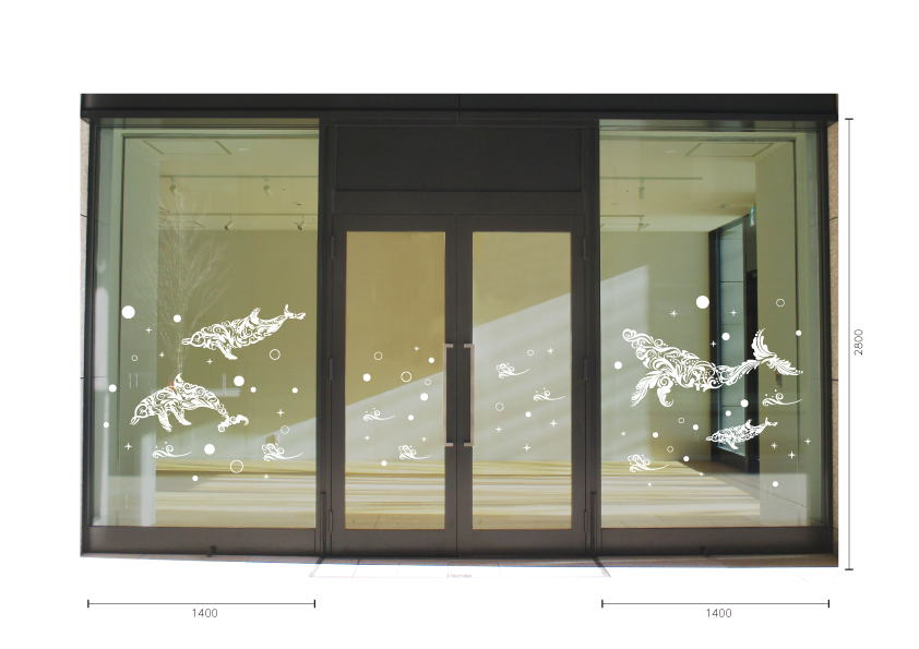 【VP】オーナメントクジラ＆イルカ ホワイトの施工イメージ