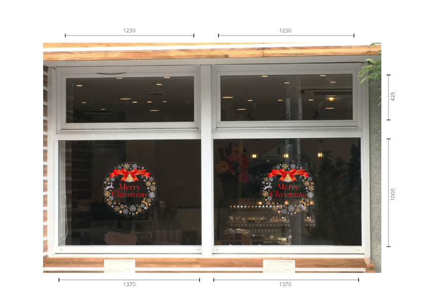 キラキラクリスマス リース施工例