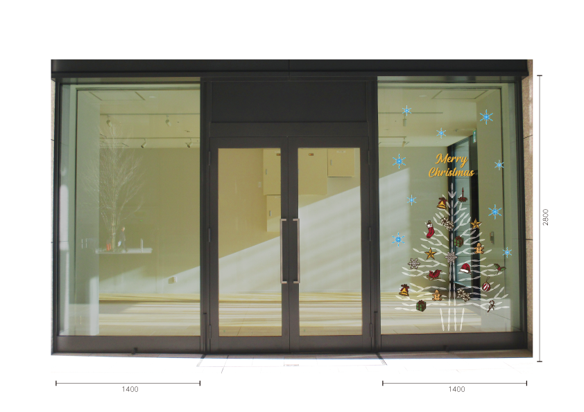 【VP】ラインアートツリーと【VP】Merry Christmas シック組み合わせ例