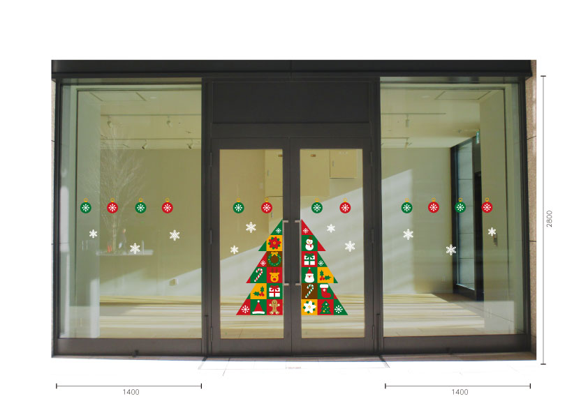 【VP】分割 X’mas アイコンツリー(レッド)の施工イメージ