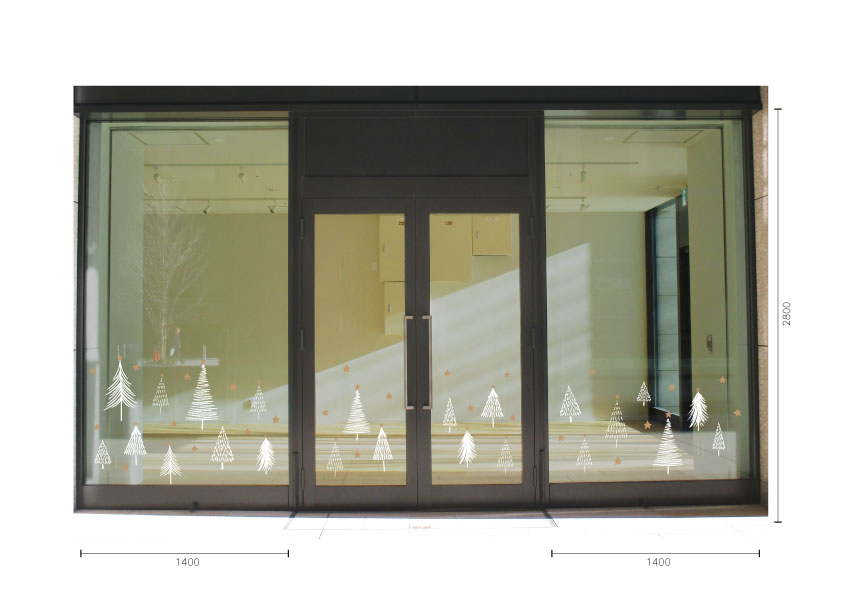 【VP】手描きタッチツリー（ホワイト）の施工イメージ