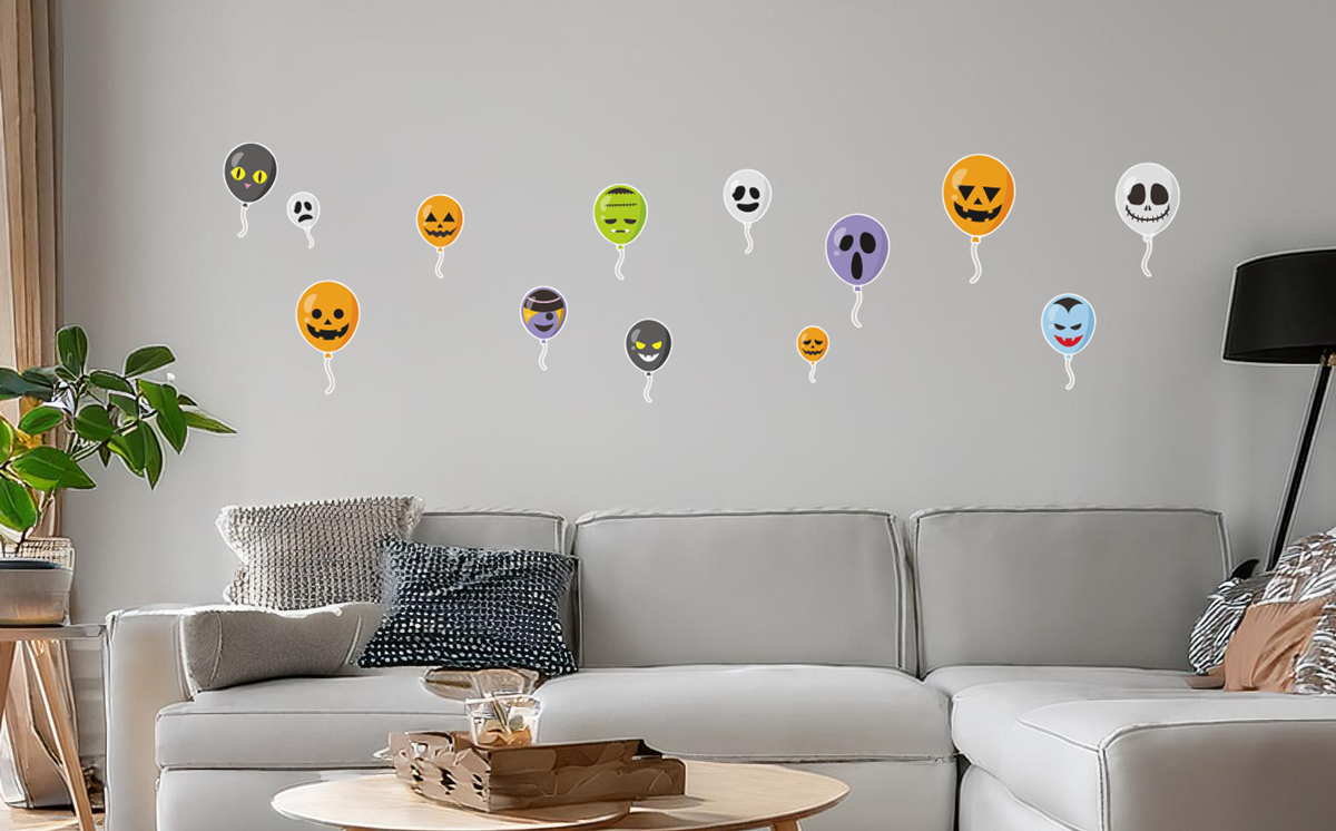 【壁】ハロウィン風船の施工イメージ