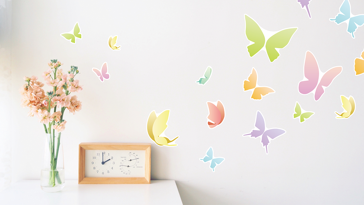 【壁】カラフルButterflyの施工イメージ
