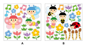 【壁】スプリングパーティーの柄バリエーション