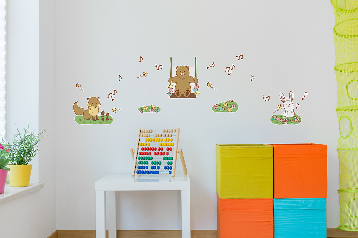 【壁】どうぶつたちの春の施工イメージ