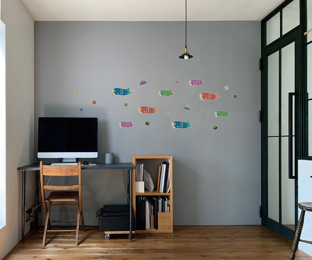 【壁】こどもの日鯉のぼりの施工イメージ