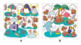 【壁】どうぶつたちの夏の柄バリ