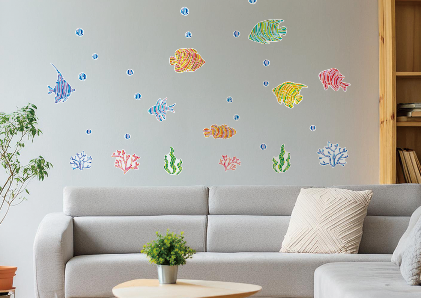 【壁】カラフルフィッシュの施工イメージ