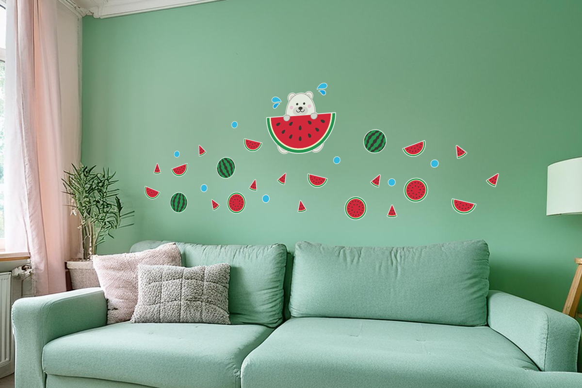 【壁】すいかと白くまの施工イメージ