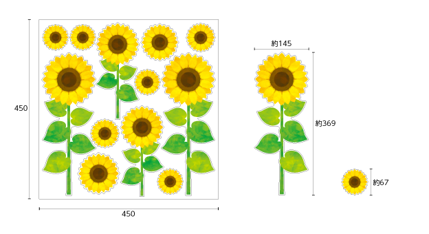 【壁】向日葵のサイズ