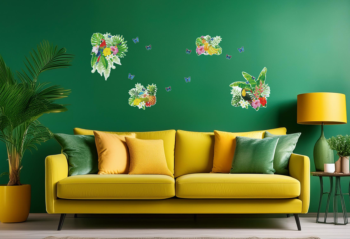 【壁】南国 鳥と蝶の楽園の施工イメージ