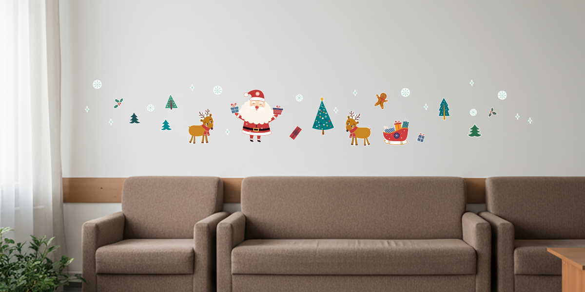 【壁】ジョイフルクリスマス サンタクロースの施工イメージ