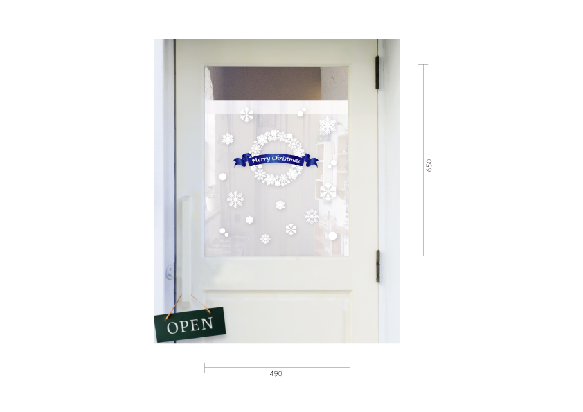 【PP】X’mas スノーリース ミニ 青の施工写真