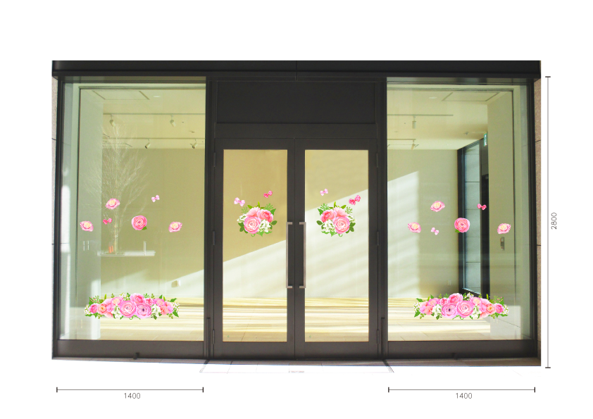 【VP】花とリボンBの施工イメージ