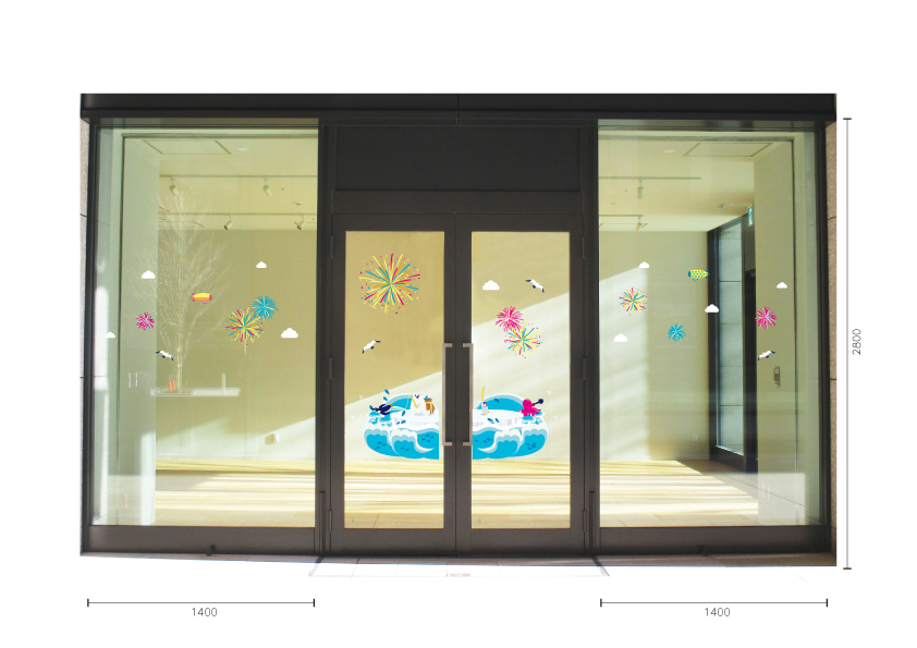 【VP】ビビッドカラー花火と氷島の施工イメージ