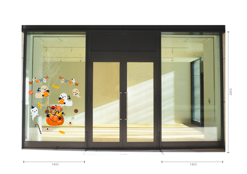 【VP】おばけとかぼちゃのバスケットの施工イメージ