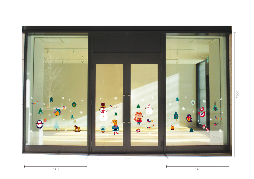 【VP】ジョイフルクリスマス 雪だるまと動物たちの施工イメージ