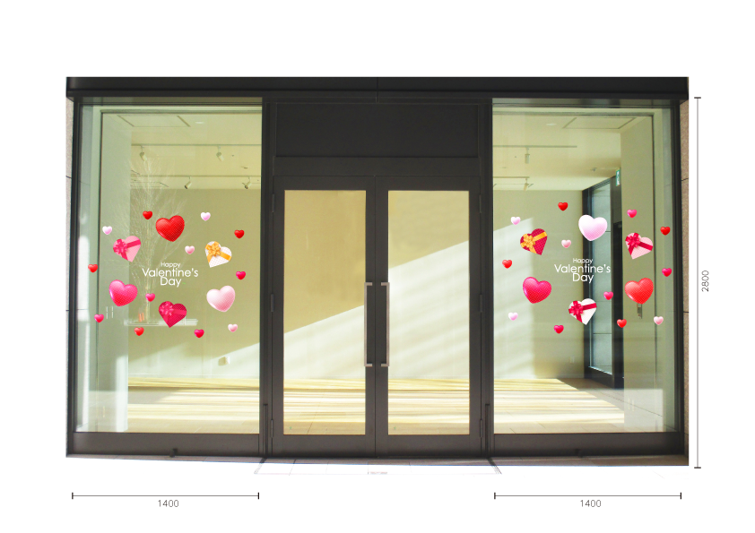 【VP】ドットハートプレゼントバレンタインの施工写真