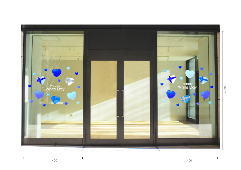 【VP】ドットハートプレゼントホワイトデーの施工写真