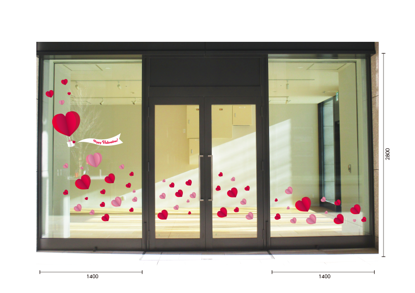 【VP】クラフト調ハートバレンタインの施工写真