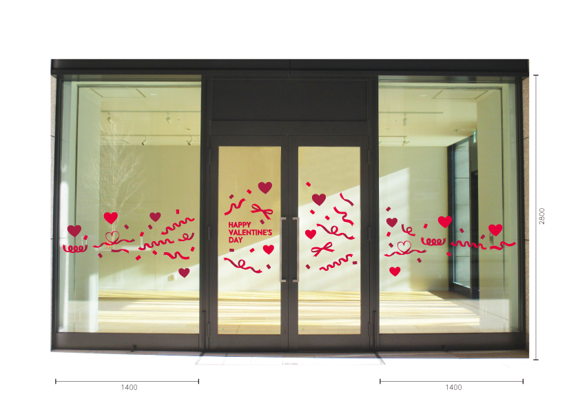 【VP】リボンハートバレンタインの施工写真A