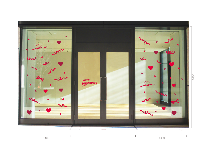 【VP】リボンハートバレンタインの施工写真B