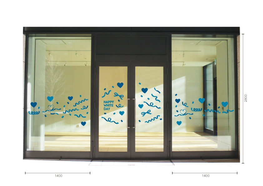 【VP】リボンハートホワイトデーの施工写真A