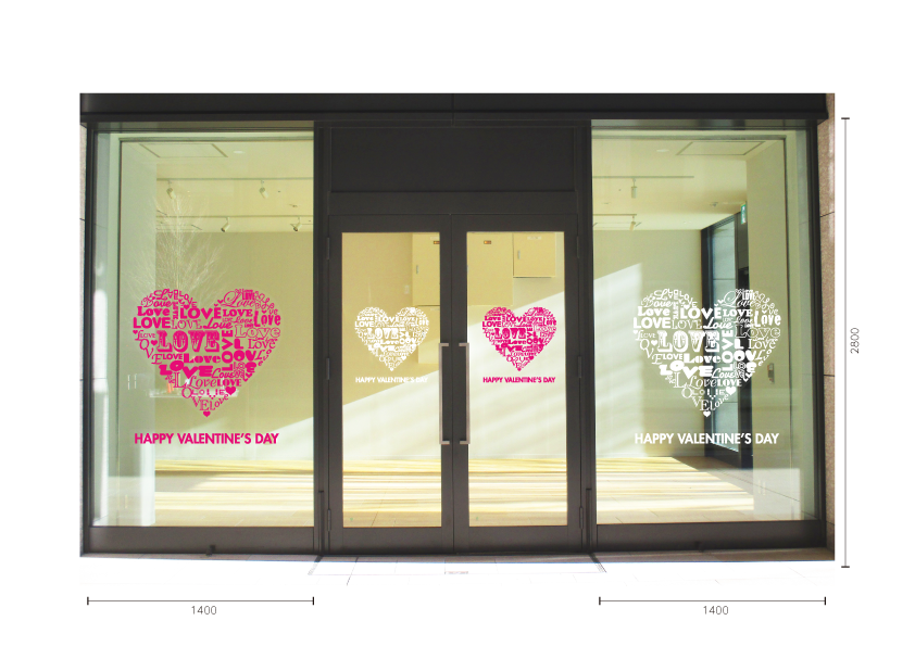 ハートタイポグラフィバレンタイン<img src=